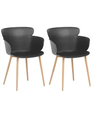 Set of 2 Dining Chairs SUMKLEY Black_783766