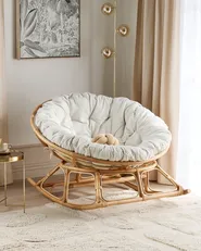 Schaukelsessel ORVIETO Rattan Naturfarben_878356