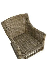 Gartensessel mit Auflagen RIBOLLA mit Fußstütze Rattan Naturfarben_824013