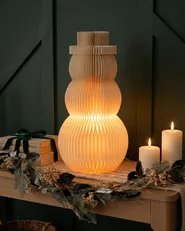 Weihnachtsdekoration Tischlampe BANGA 51 cm Schneemann Beige_1115346