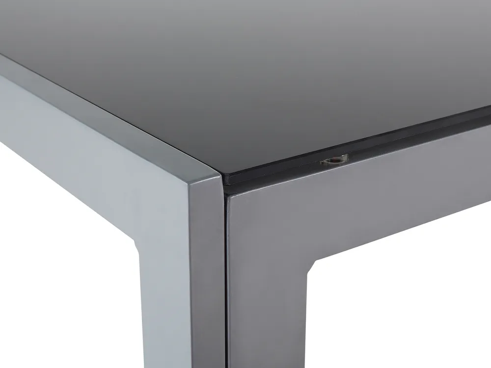 Gartentisch CATANIA 160 cm 91 cm Glas Schwarz_426617