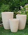 Set mit 2 Blumentöpfen CAMIA 35 cm Beige