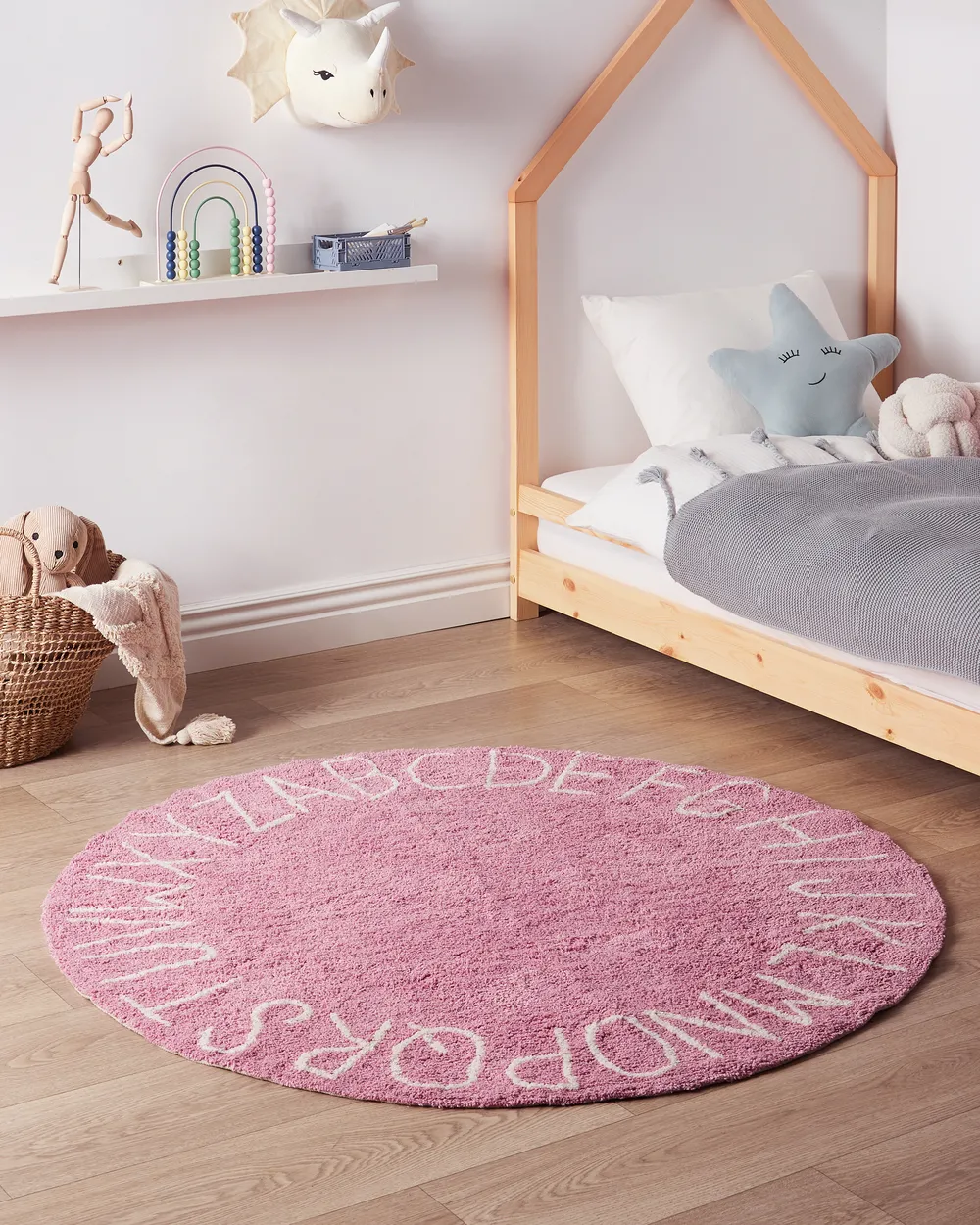 Kinderteppich VURGUN Rosa ø 120 cm Baumwolle