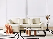 Ecksofa KOHLO Stoff Hellbeige rechtsseitig_1183581