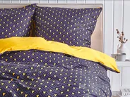 Bettwäsche-Set WALLINGFORD 155 x 220 cm Baumwollsatin Blau_803134