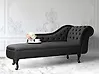 Rechtsseitige Chaiselongue NIMES Samtstoff Schwarz