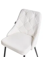 Set of 2 Dining Chairs VALERIE Faux Leather White_712774