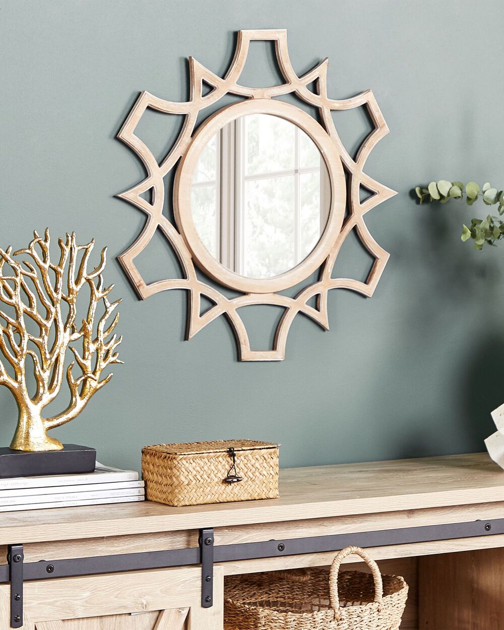 Wall Mirror ZAPOPAN 60 cm 60 cm Light Fir Wood
