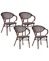 Gartenstuhl 4er Set CASPRI II Metall Grau