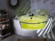 Corner Hot Tub with LED MANGLE 1870 x 1360 mm White_802816