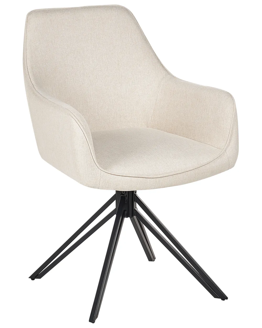 Esszimmerstuhl 2er Set drehbar JODAR Stoff Hellbeige_945664