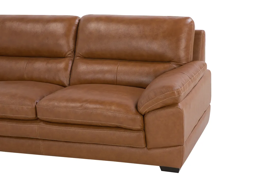 Living Room Set 4 Seater HORTEN Leather Brown_720746