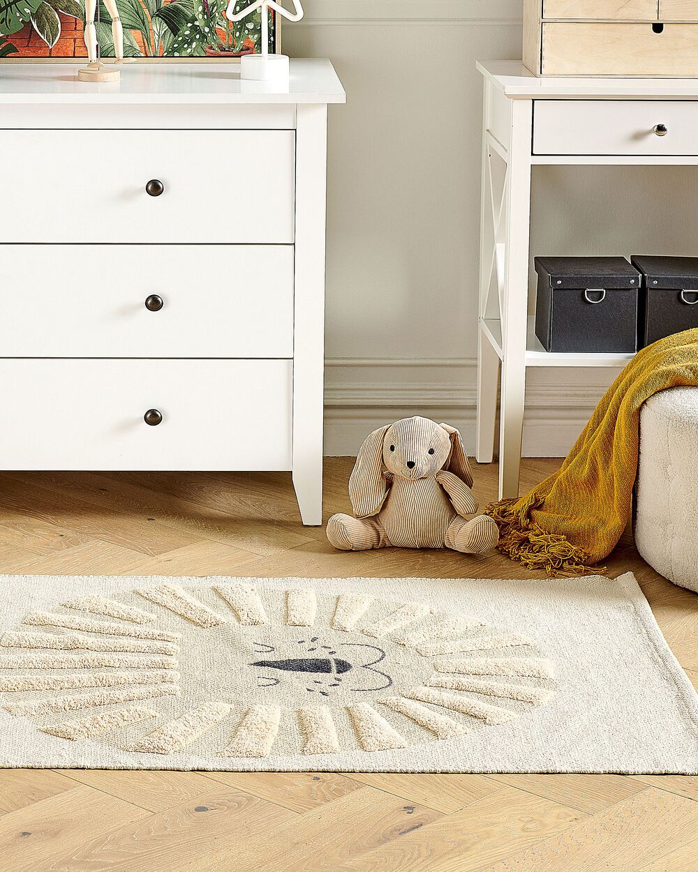 Kids Rug BALARI Beige 80 x 150 cm Cotton