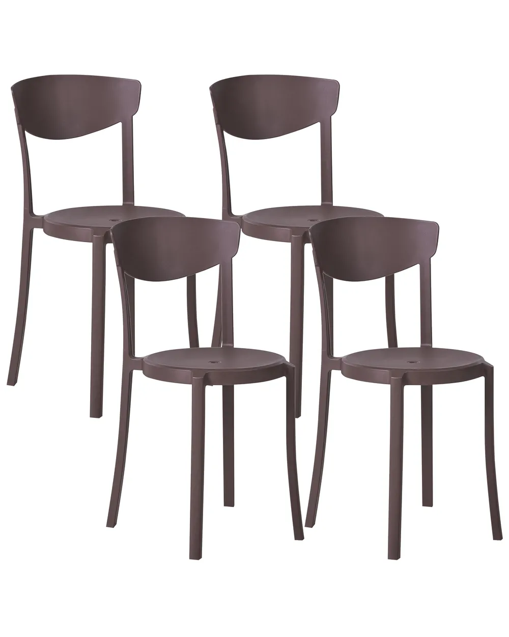 Set of 4 Garden Chairs VIESTE Brown