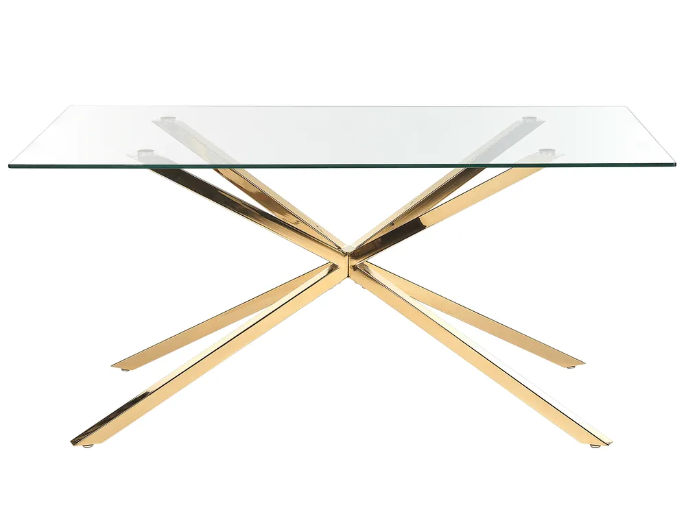 Esstisch CORA Gold 160 cm 90 cm Sicherheitsglas_875847