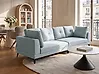 Sofa 4-Sitzer YURI Chenillegewebe Hellblau