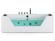 Whirlwanne Eckmodell mit LED SAMANA 162 x 76 cm Weiß_762978