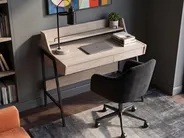 Home Office Desk with Hutch BROXTON 77 cm 46 cm with Drawers Light Brown_1082690