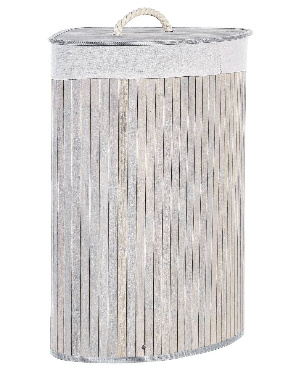 Laundry Basket MATARA Bamboo Light Grey 57 L