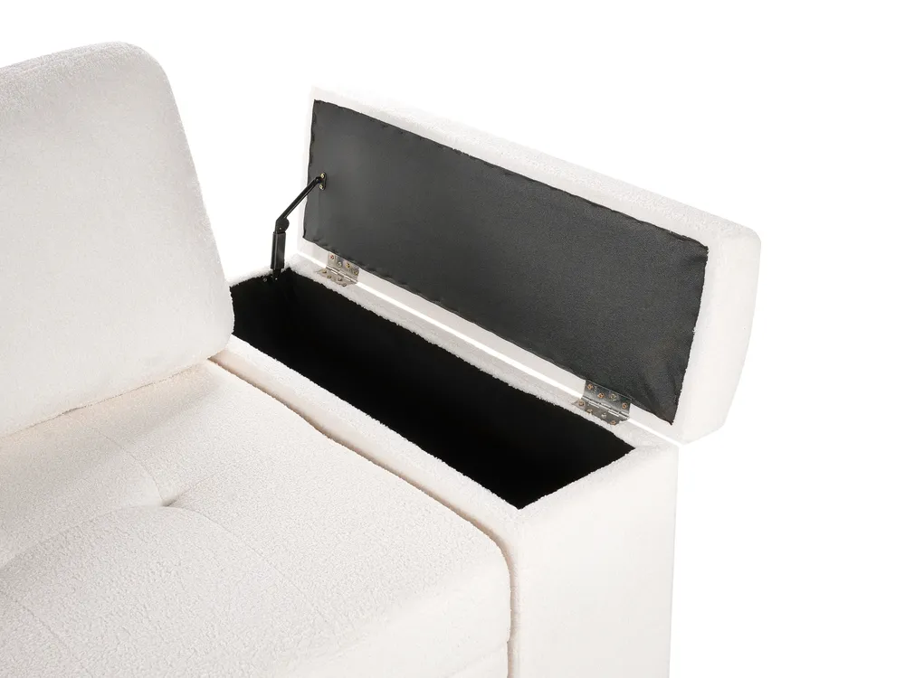 Eckschlafsofa 3-Sitzer HRISEY mit Stauraum Bouclé Weiß rechtsseitig_956071