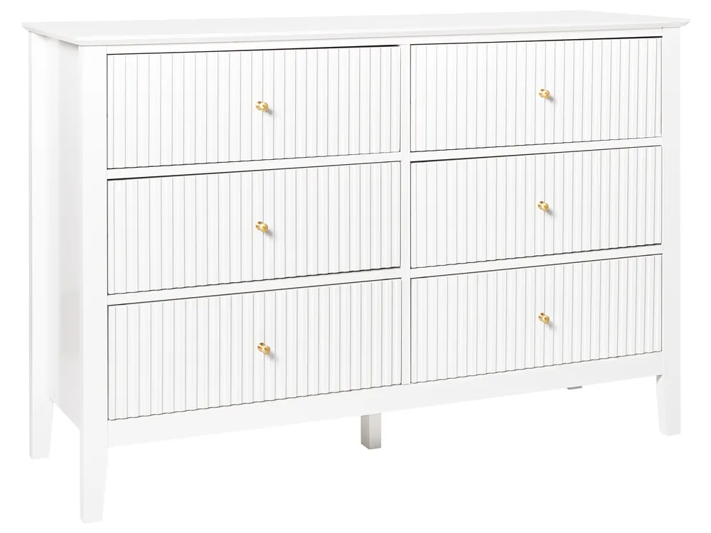 Kommode mit 6 Schubladen ASSISI Weiß