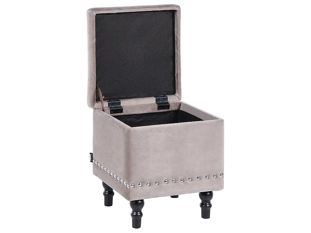Storage Pouffe LORETTO Velvet Light Grey_1185985