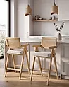 Set mit 2 Barstühlen AVA Holz Hellbraun / Beige