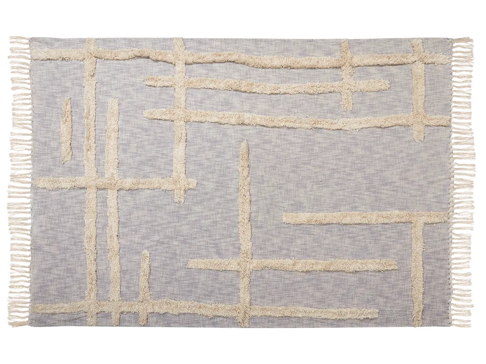 Kuscheldecke HOSPET Baumwolle 130 x 180 cm Grau_829276