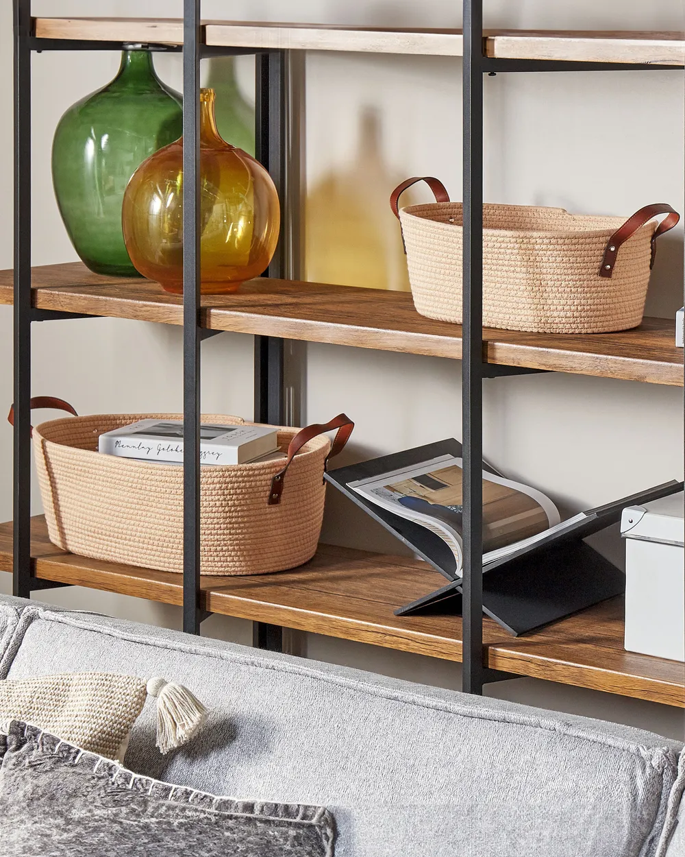 Aufbewahrungskorb 2er Set GISSAR Baumwolle Hellbeige