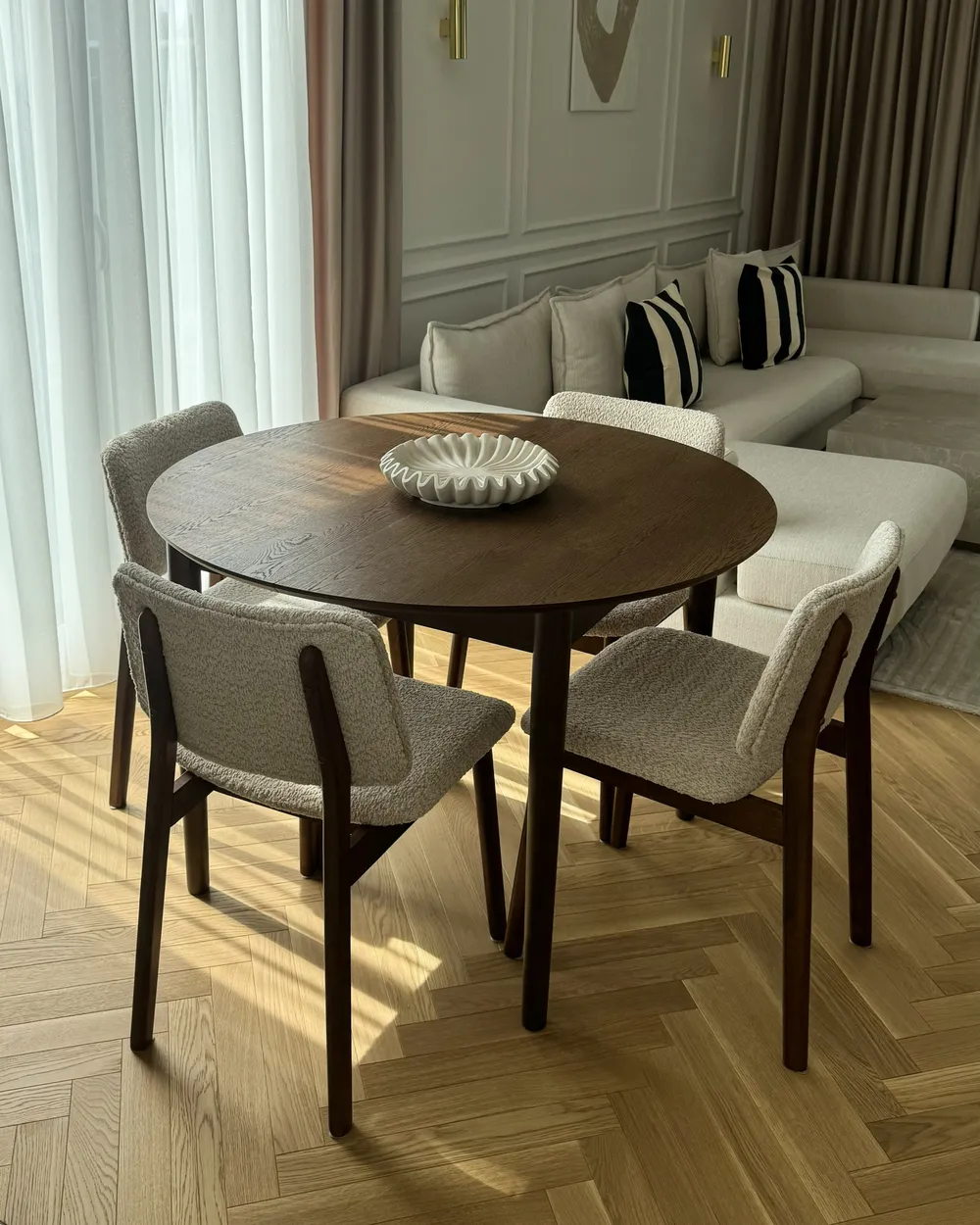 Esszimmerstuhl 2er Set BLANE Holz Dunkelbraun / Beige_983394