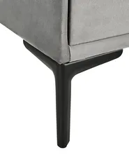 2 Drawer Bedside Table SEZANNE Velvet Light Grey_795407