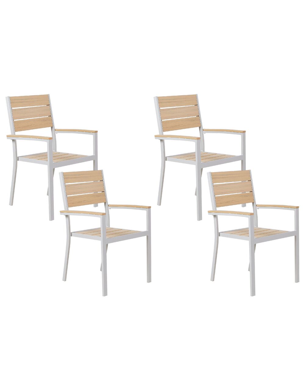 Set of 4 Garden Chairs PRATO Beige