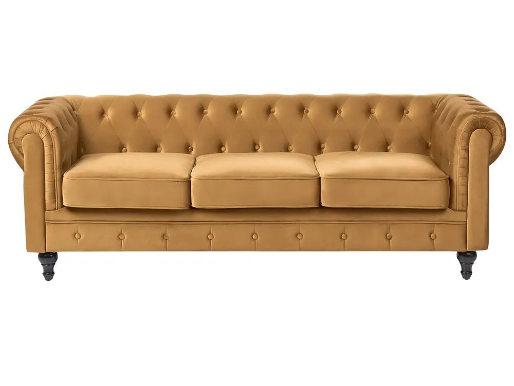 Sofa 3 Seater CHESTERFIELD Velvet Gold