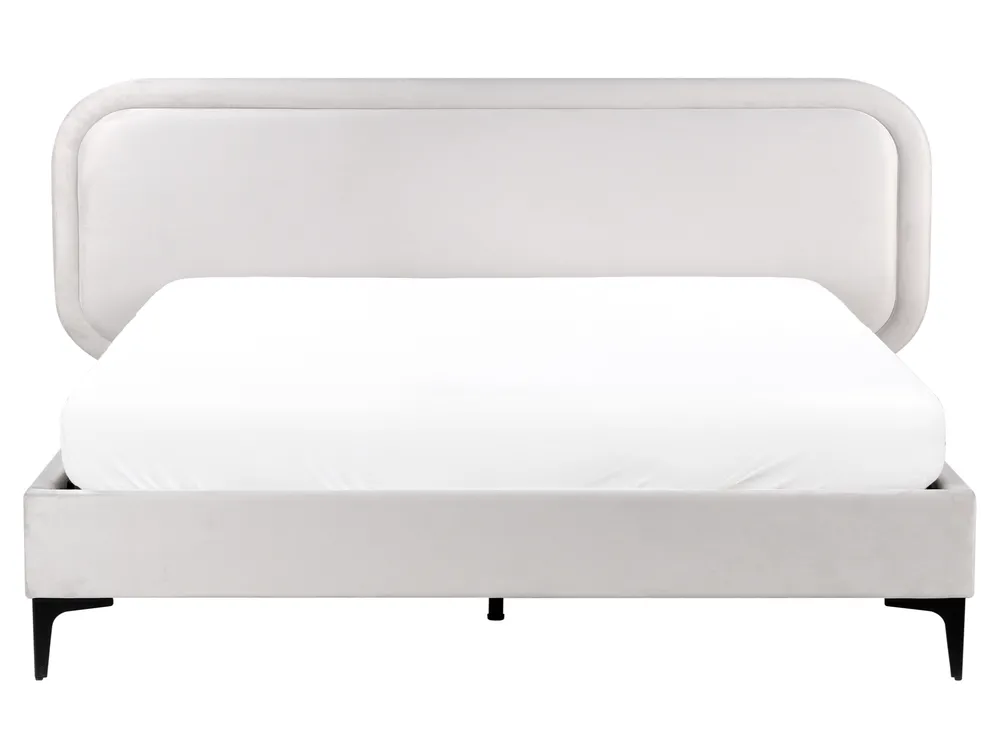 Krevet Samet SUZETTE 160 x 200 cm svijetlosivi_989479