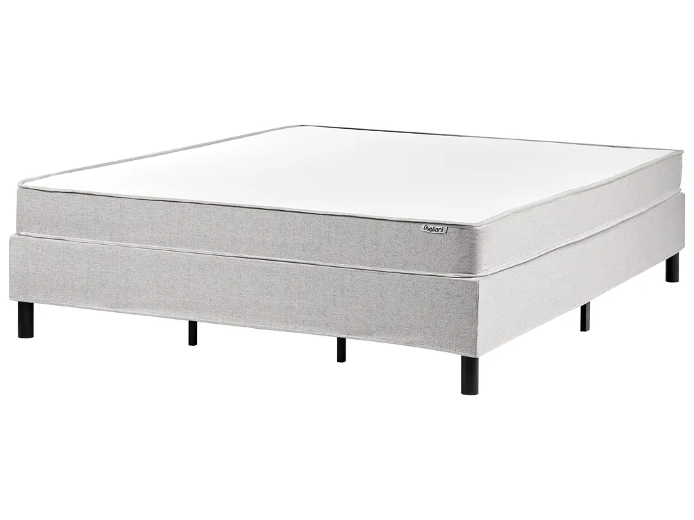 Boxspringbett ohne Kopfteil Stoff COUNTESS 180 x 200 cm Hellgrau_1054442