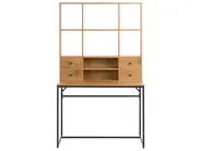 Office Desk with Memo Board TAVRA 105 cm 60 cm with Shelves with Drawers Light Brown_1092055