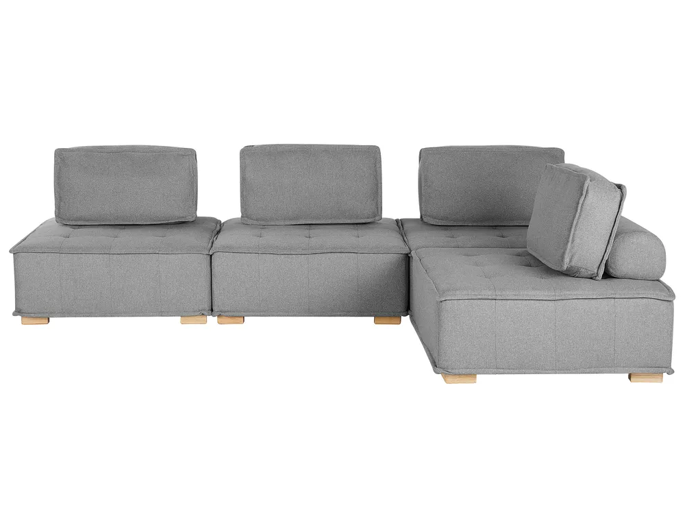 Modul Ecksofa 4-Sitzer TIBRO Stoff Grau rechtsseitig_825609