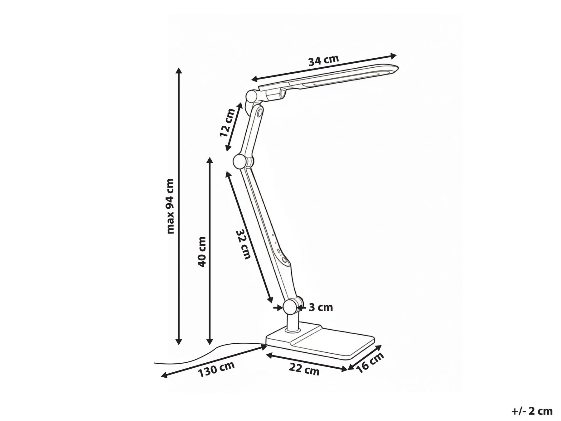 LED Schreibtischlampe PEGASI mit Dimmer Schwarz_1018400