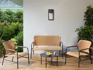 Garden Lounge Set with Table 4 Seater OFANTO PE Rattan Natural_938766