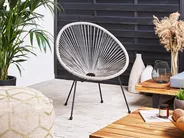 Bistro Set ACAPULCO II Polyrattan Hellgrau_811570