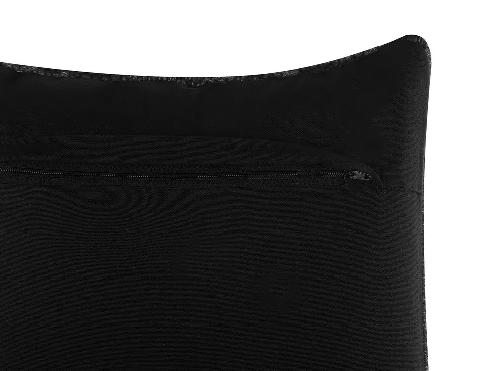 Dekokissen 2er Set KONNI 45 x 45 cm Baumwolle Grau ZickZack-Muster_768847