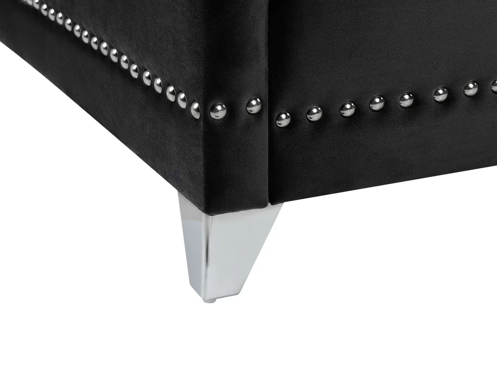 Bett mit Lattenrost Samtstoff AYETTE 160 x 200 cm Schwarz_764937