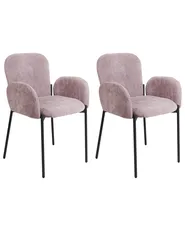 Set of 2 Dining Chairs ALBEE Pink_908171