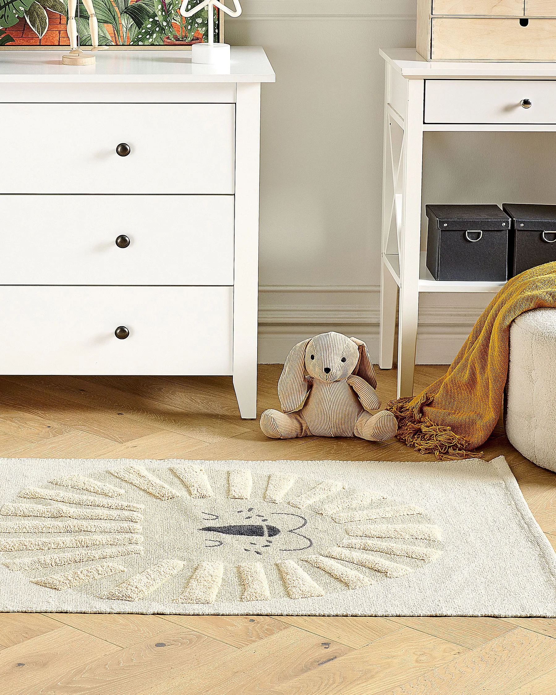Kinderteppich BALARI Beige 80 x 150 cm Baumwolle_866567
