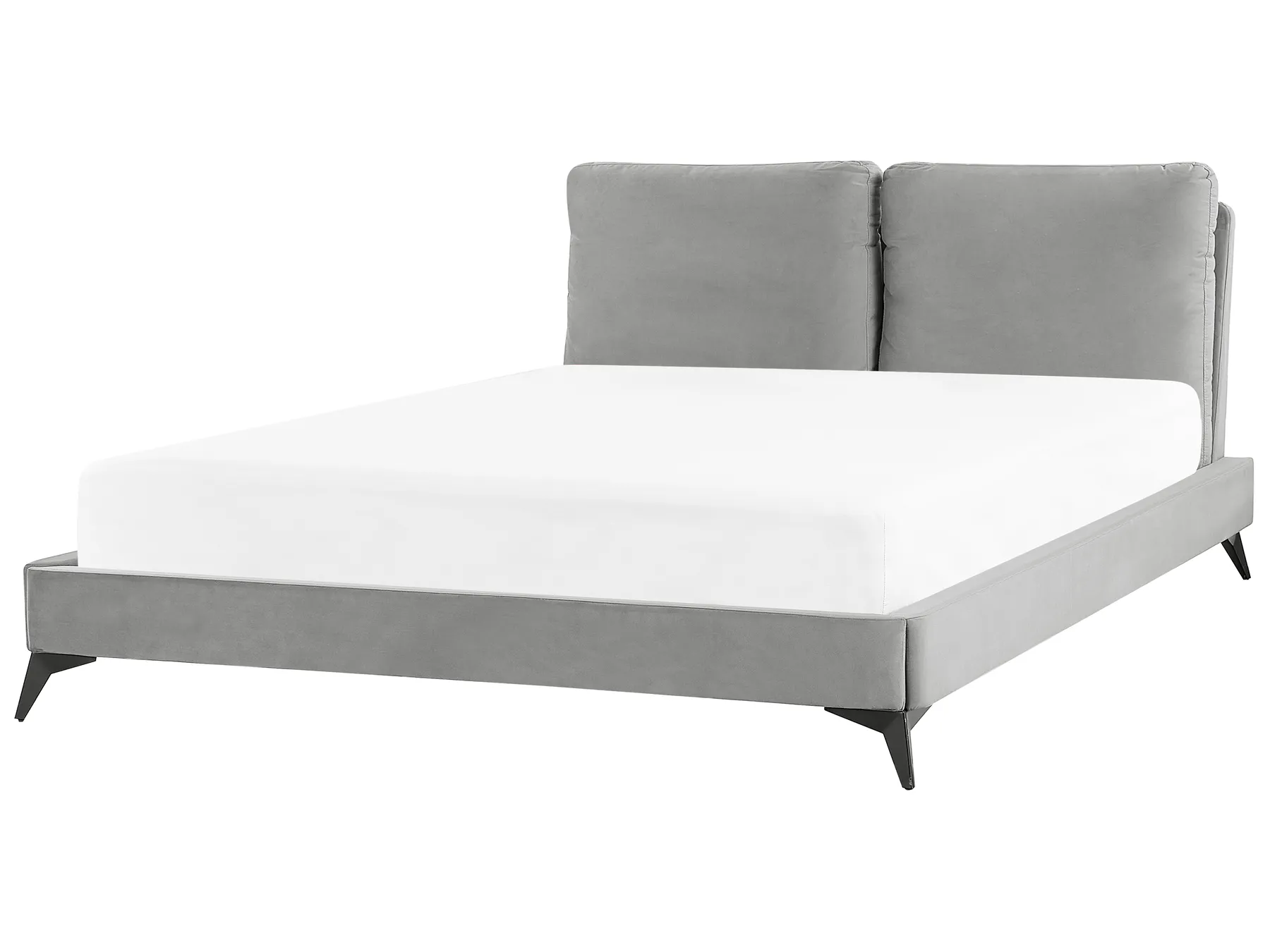 Krevet Samet MELLE 160 x 200 cm Sivi_829852