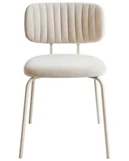 Esszimmerstuhl 2er Set IRINS Chenillegewebe Hellbeige_968363