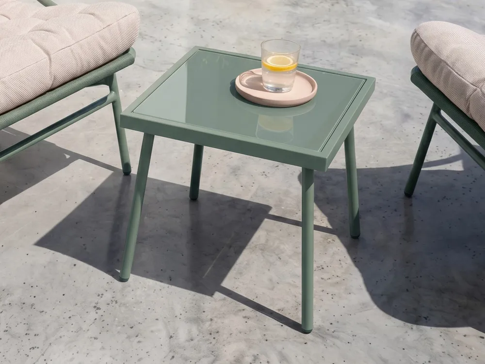 Lounge Set mit Tisch 2-Sitzer MOLVENO Metall Beige / Grün_1069300