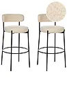 Set mit 2 Barstühlen ALLISON Bouclé Hellbeige