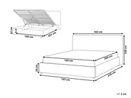 Ottoman Bed LAVAUR Velvet Off-White 160 x 200 cm (EU King Size)_870968
