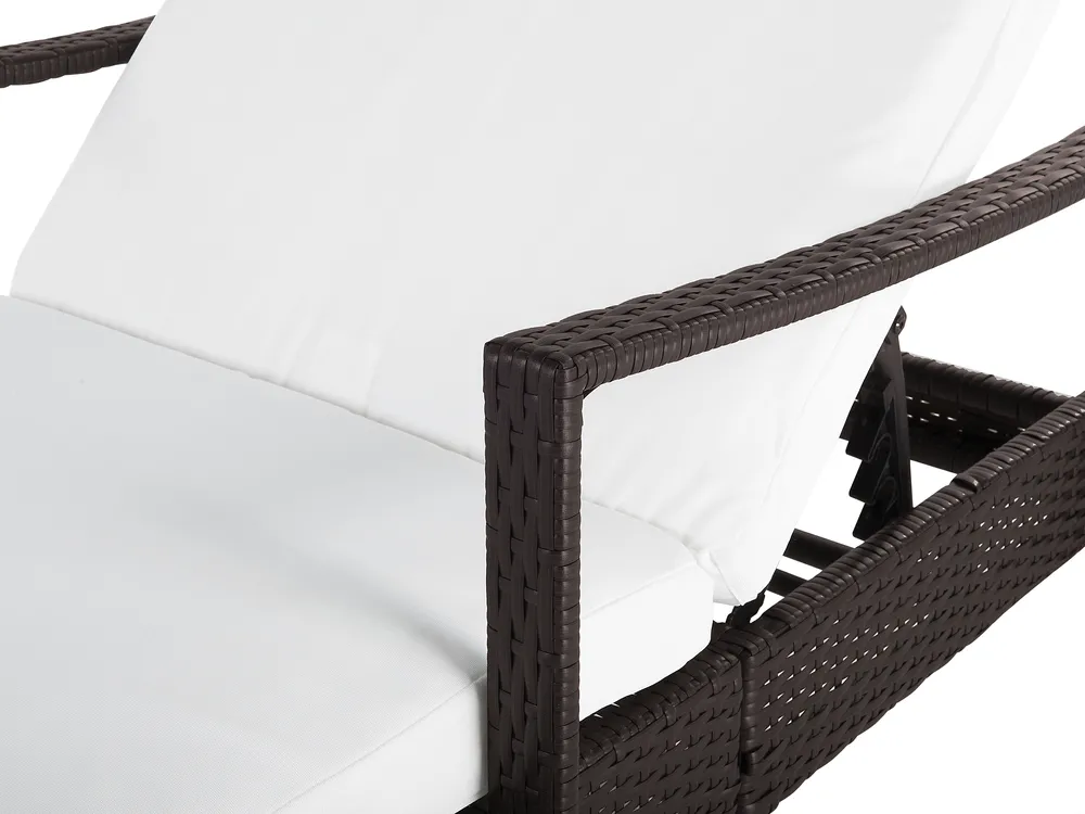 Sonnenliege mit Kissen VASTO mit Relaxfunktion Polyrattan Braun_802158